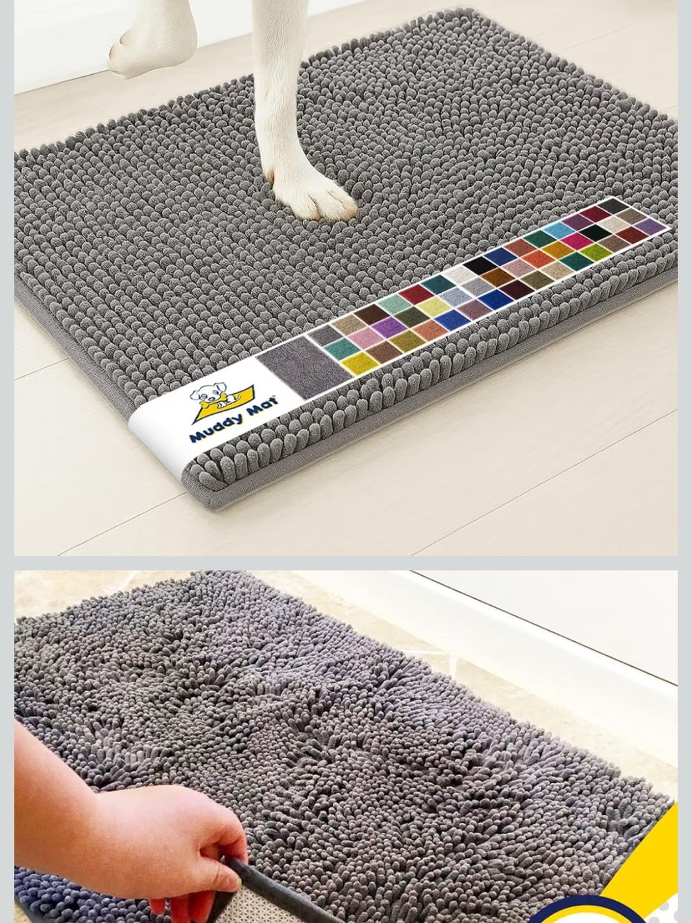 Gray Chenille Bath Mat -